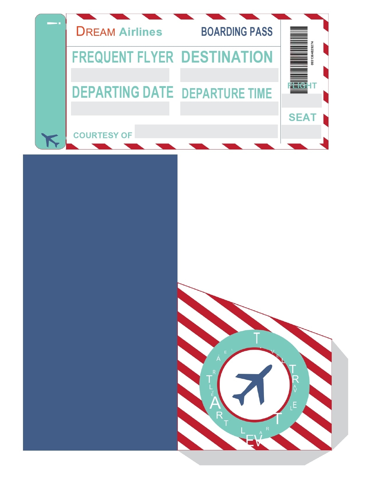 Blank Plane Ticket Template