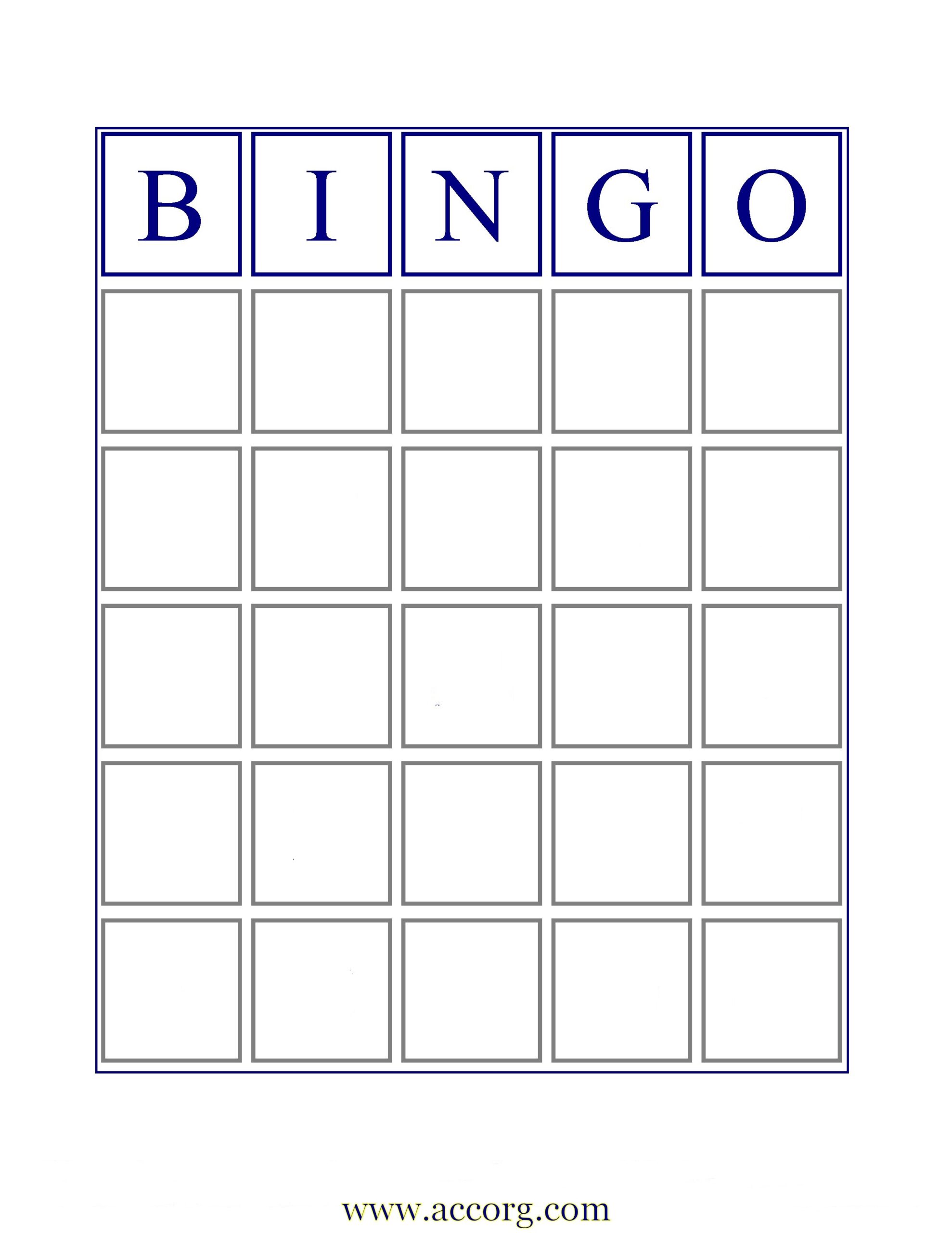 Blank Printable Bingo Cards