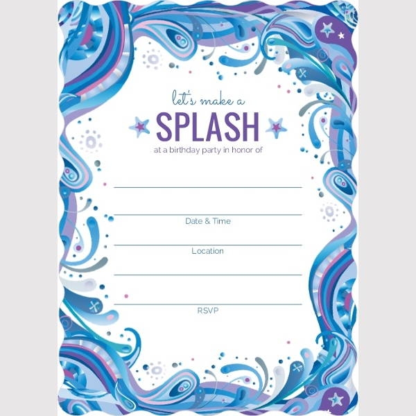 Blank Printable Birthday Party Invitations