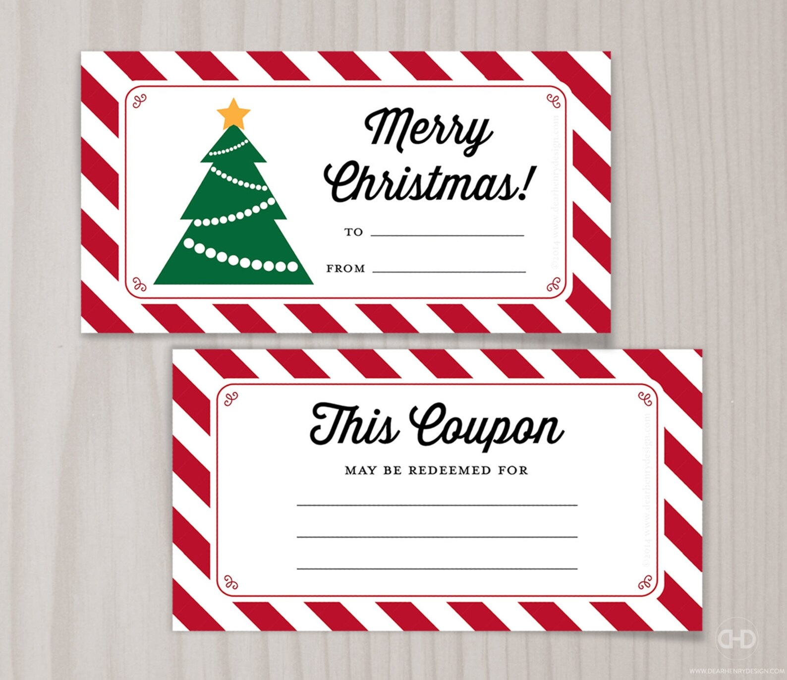 Blank Printable Coupons Blank Christmas Coupon Book Last Etsy