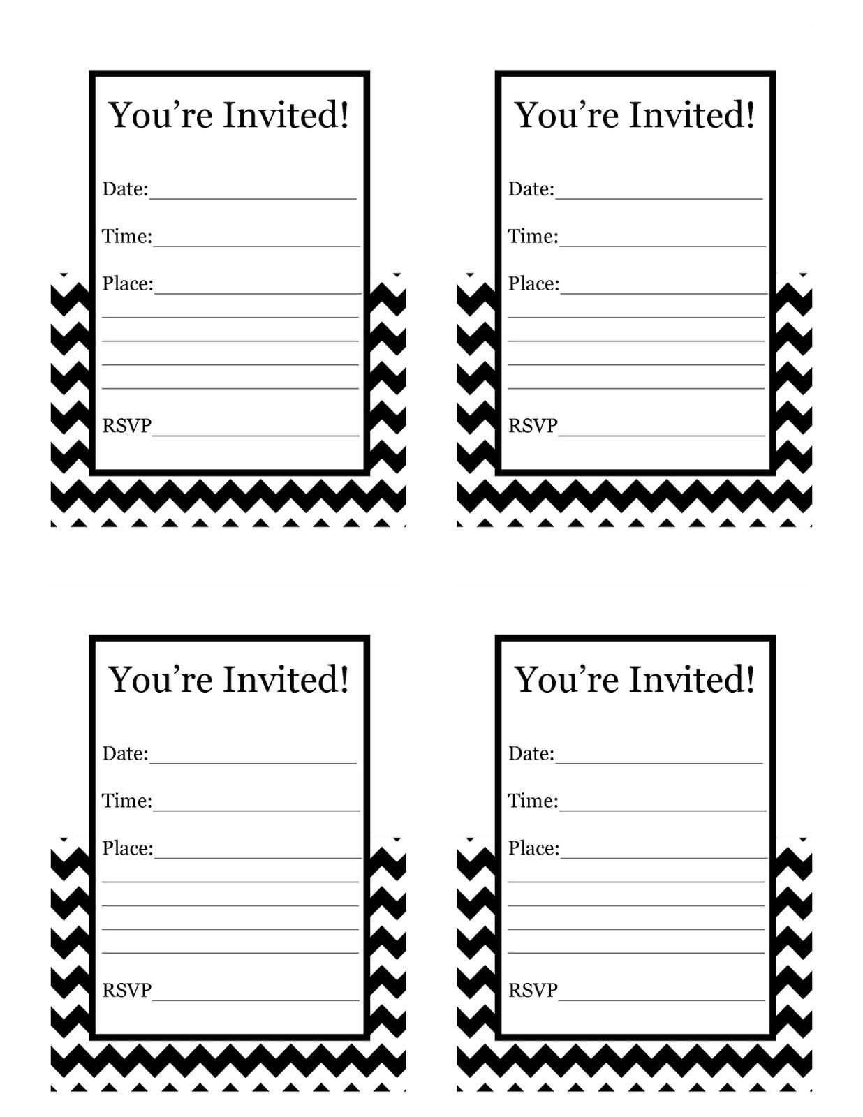Blank Templates Free Pdf For Invitations