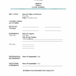 Blank Printable Resume Template