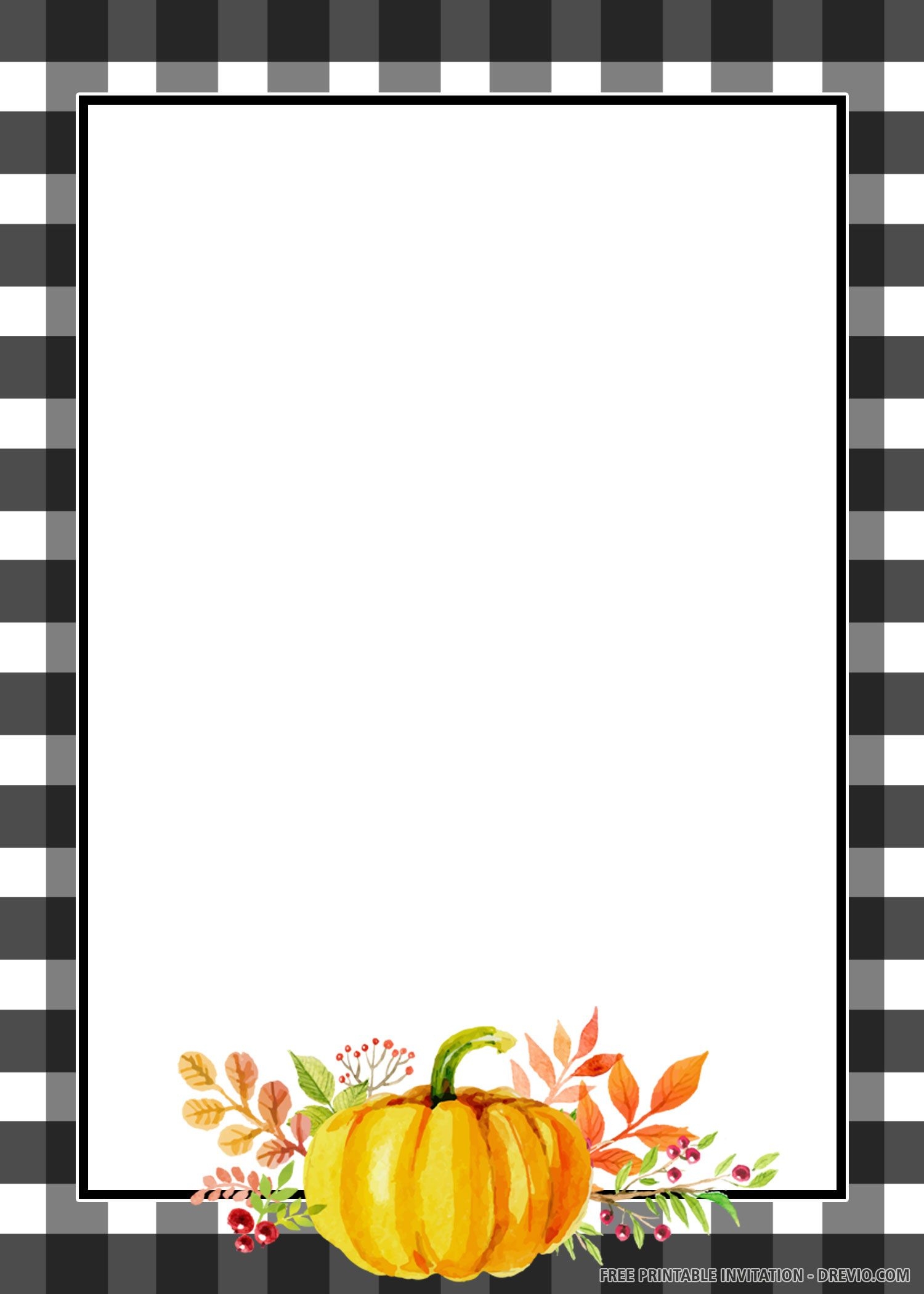Blank Pumpkin Invitation Template