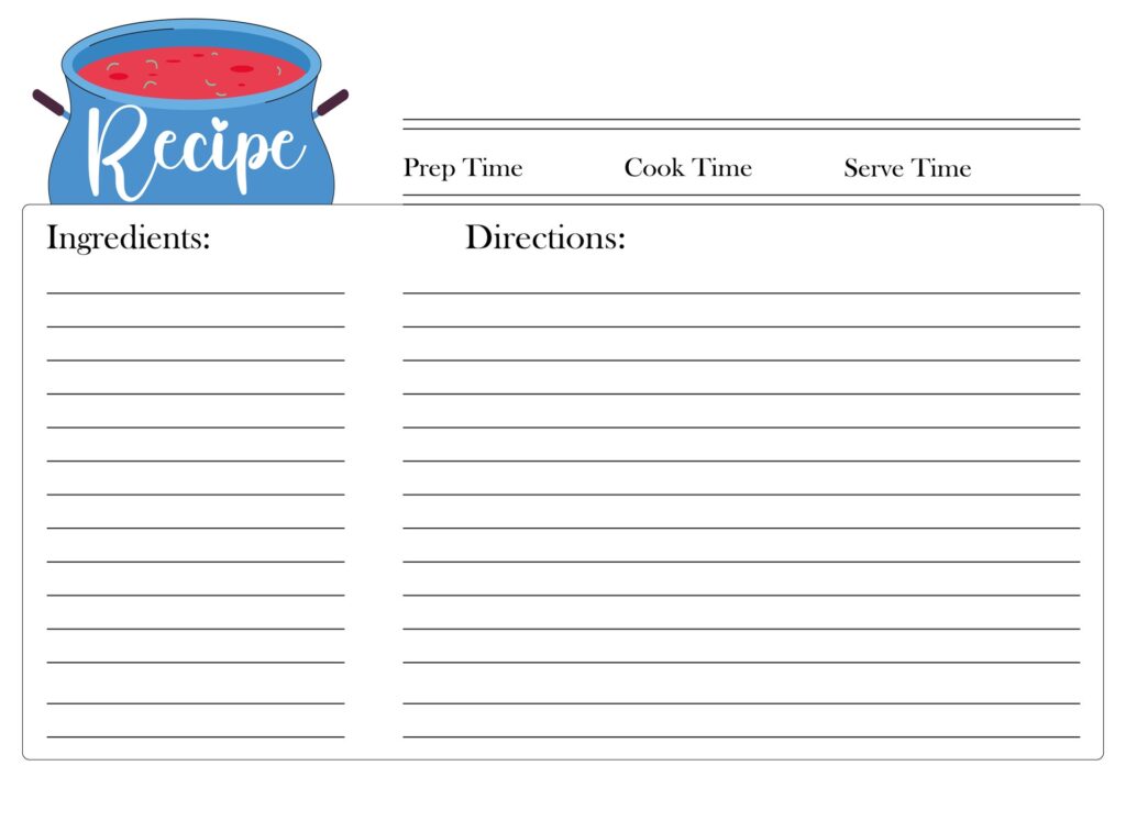 Blank Recipe Card Templates For Word Deporecipe Co