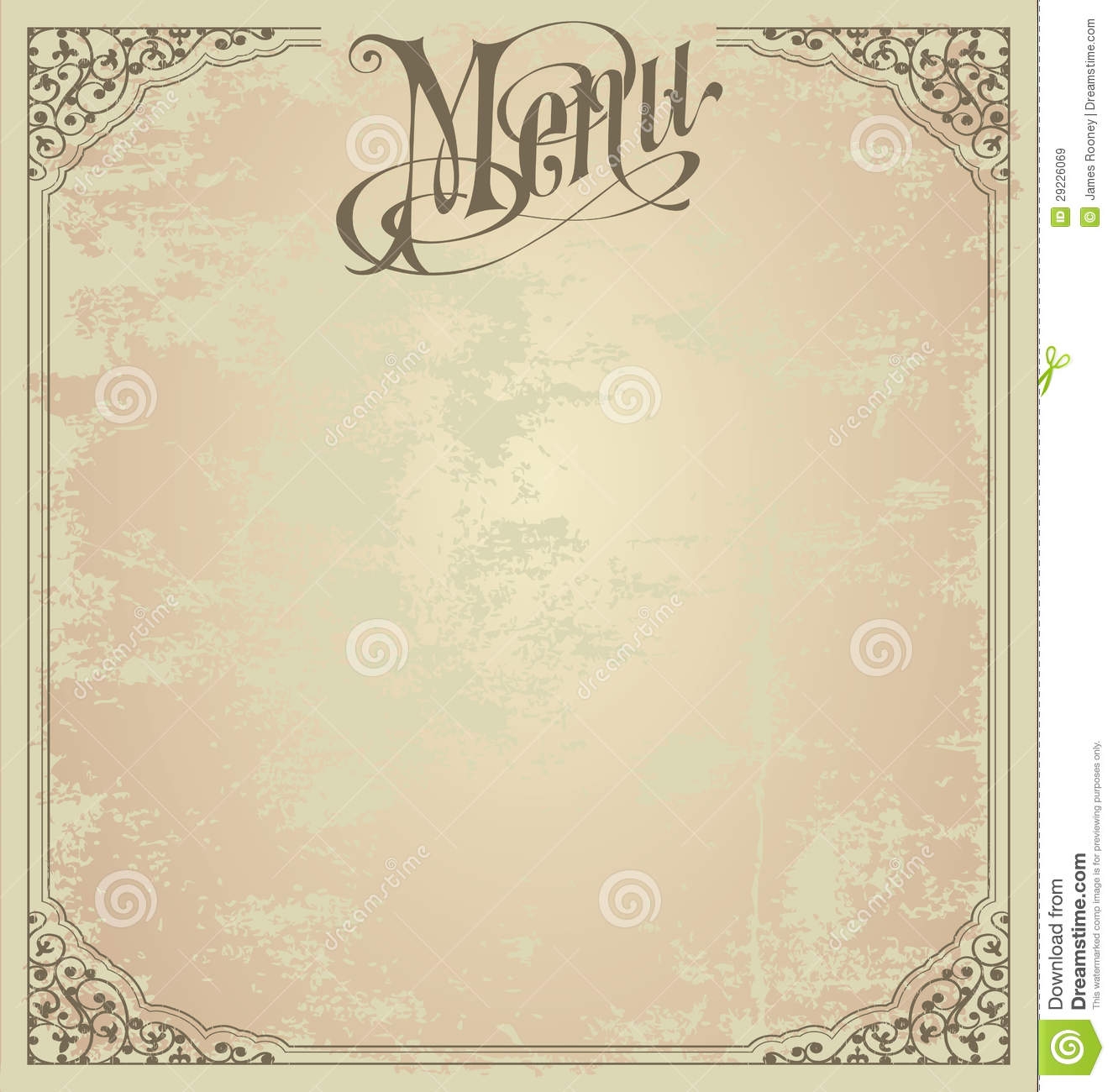 Blank Restaurant Menu Template