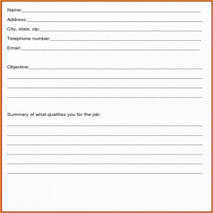 Blank Resume Templates For Microsoft Word New 044 Printable Fill In The