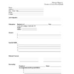 Blank Resume Templates Free Printable Form