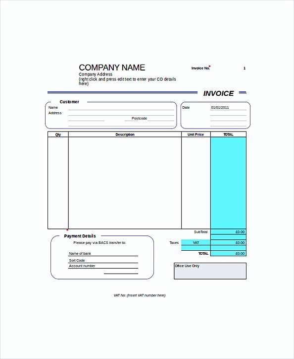 Blank Self Employed Invoice Templates Work Invoice Template Reading