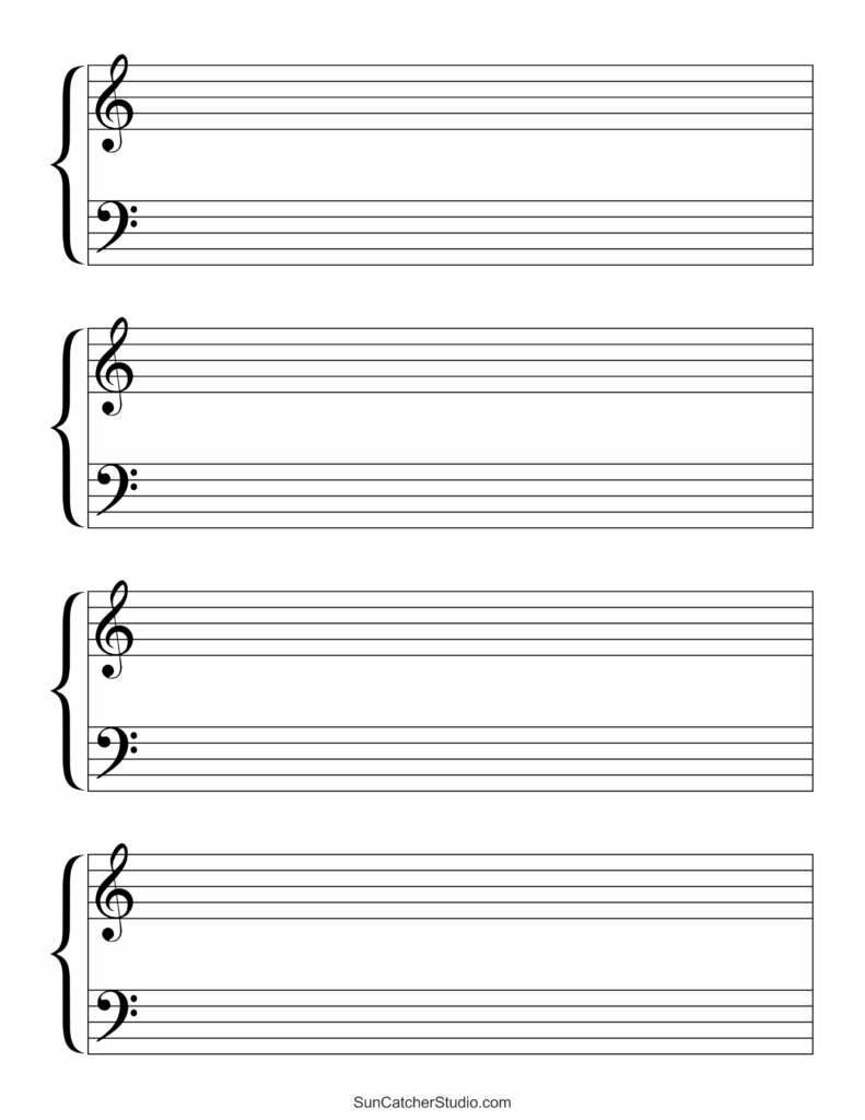 Blank Sheet Music Free Printable Staff Paper DIY Projects