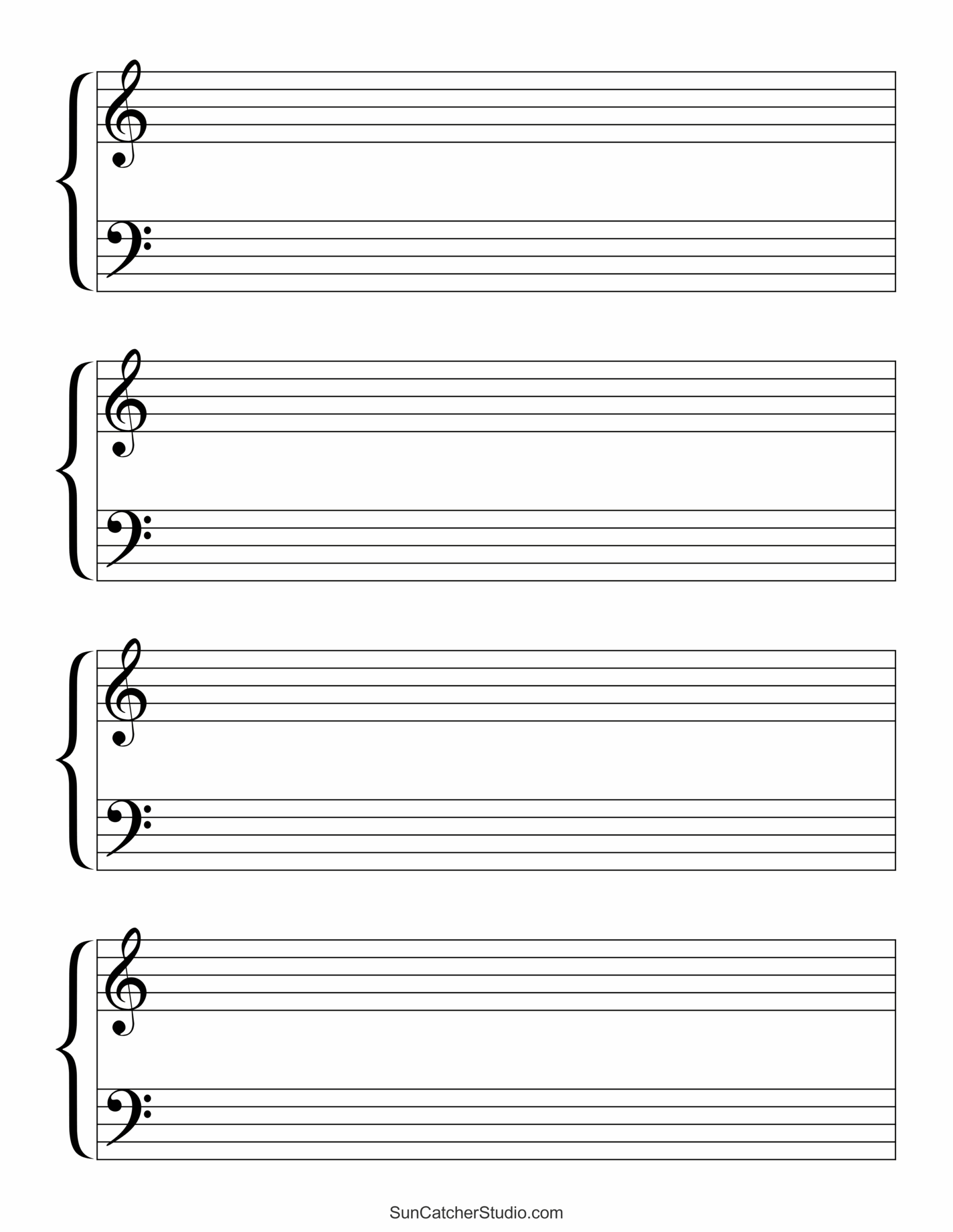 Blank Sheet Music Free Printable Staff Paper DIY Projects