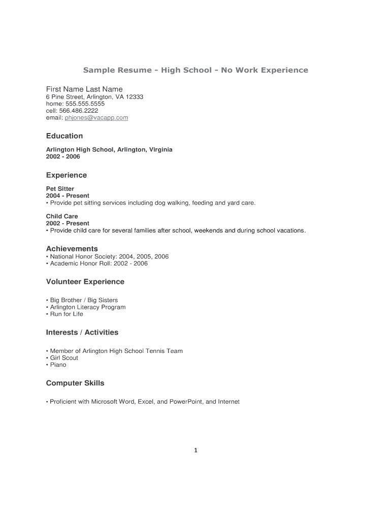 Blank Student Resume Templates