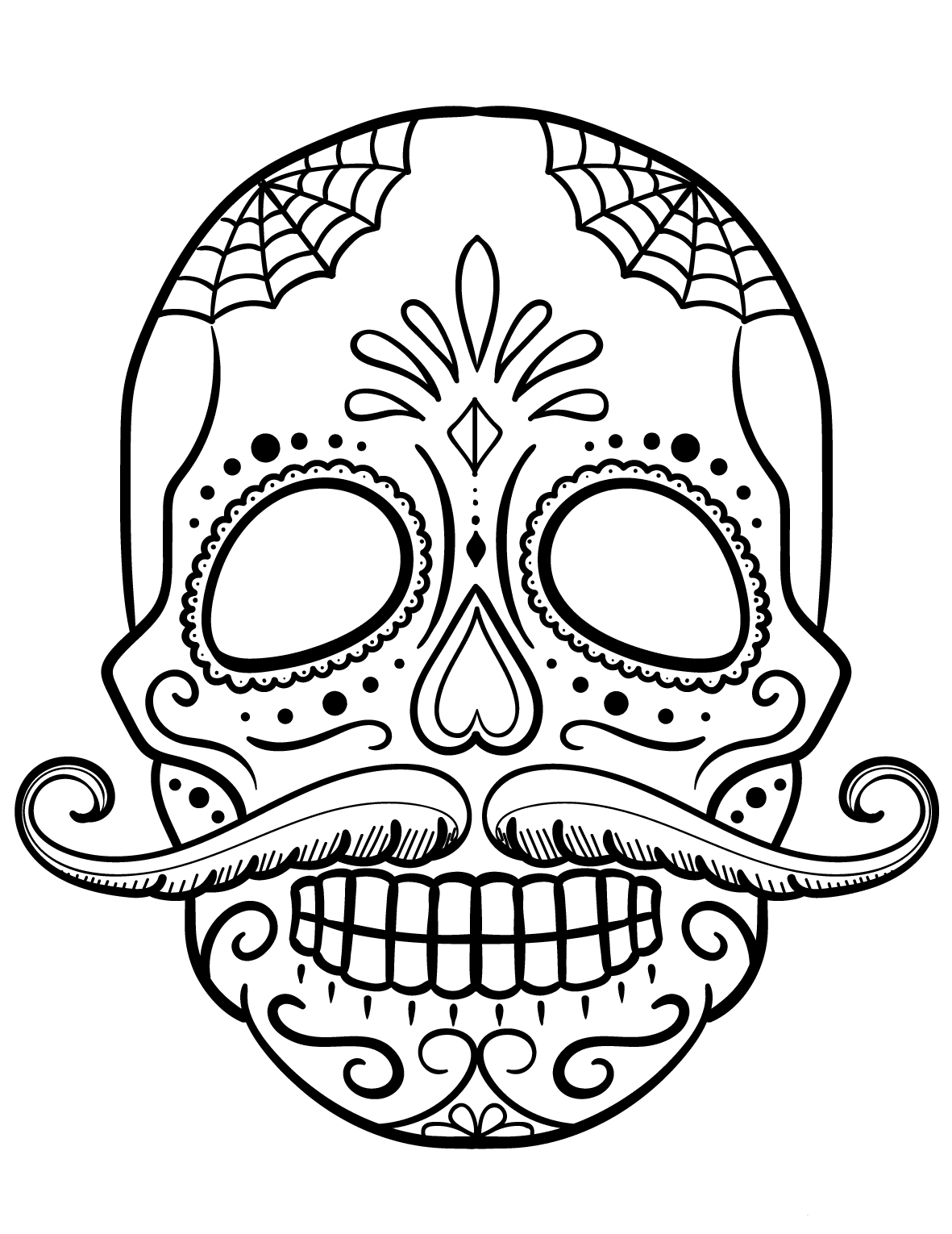 Blank Sugar Skull Coloring Page