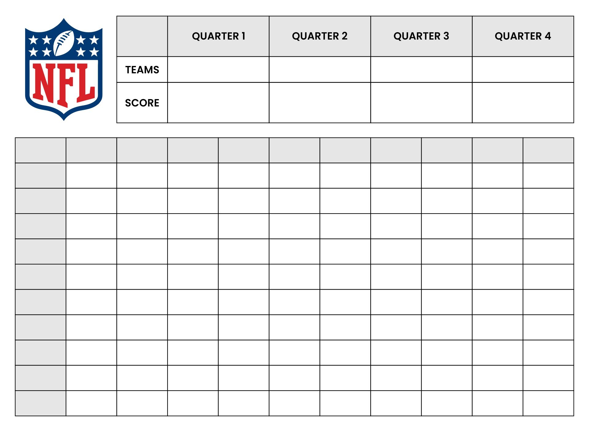Blank Super Bowl Square Sheet Image To U