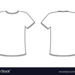 Blank T Shirt Vector Template Simple White Shirt With A Black Outline