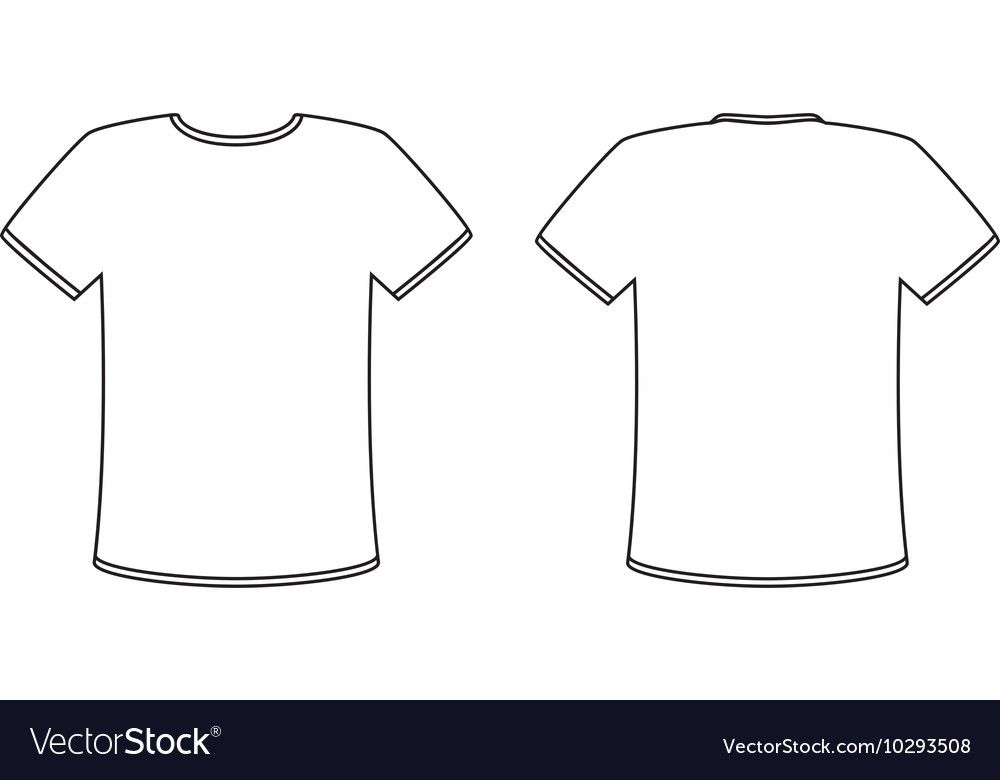 Blank T Shirt Vector Template Simple White Shirt With A Black Outline