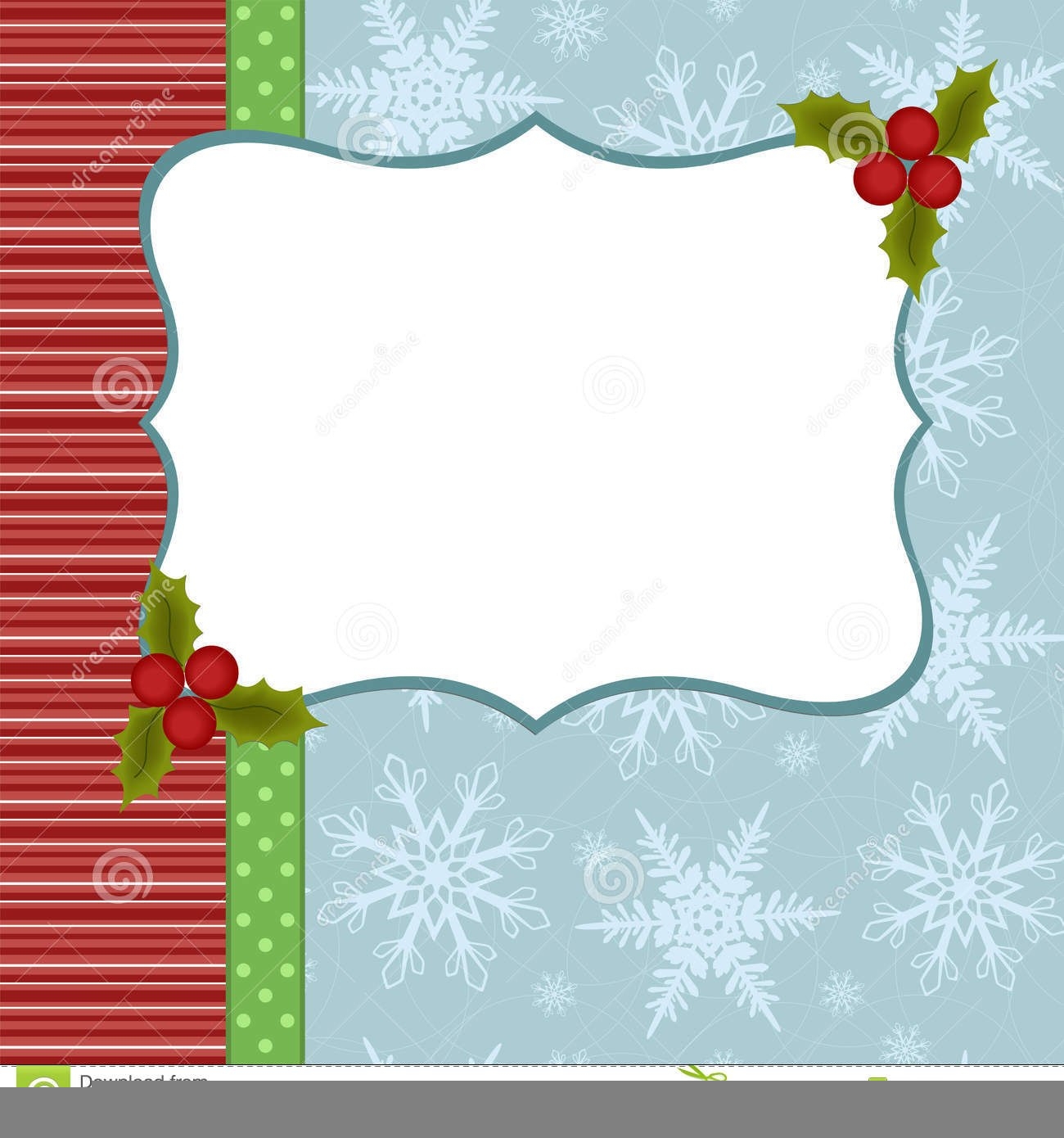Blank Template For Christmas Greetings Card Stock Vector Inside Blank