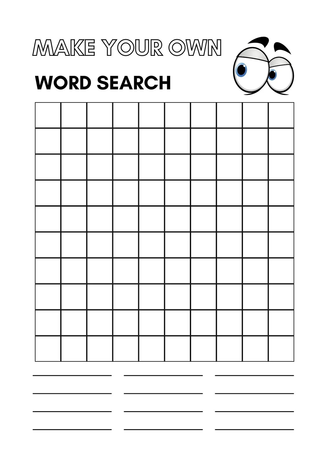 Blank Word Search Templates