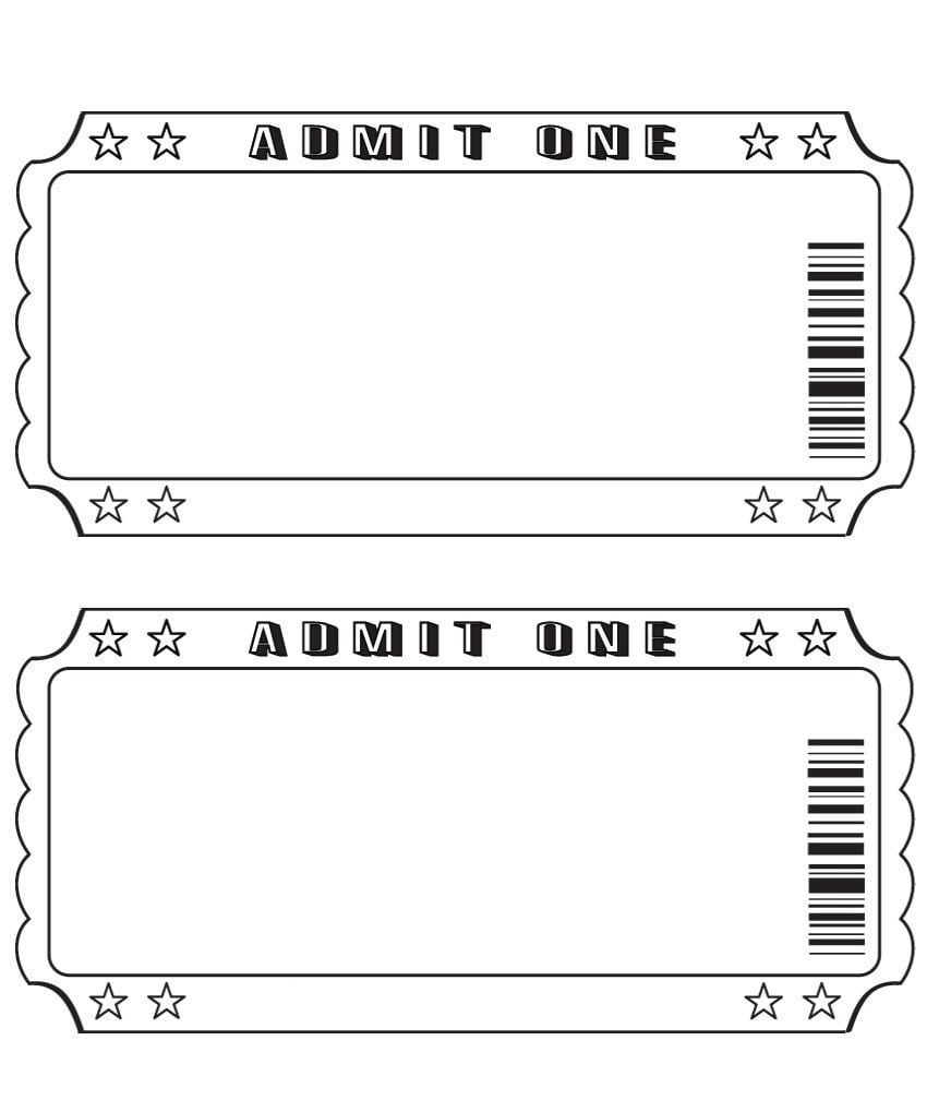 Blank Ticket Invitation Template