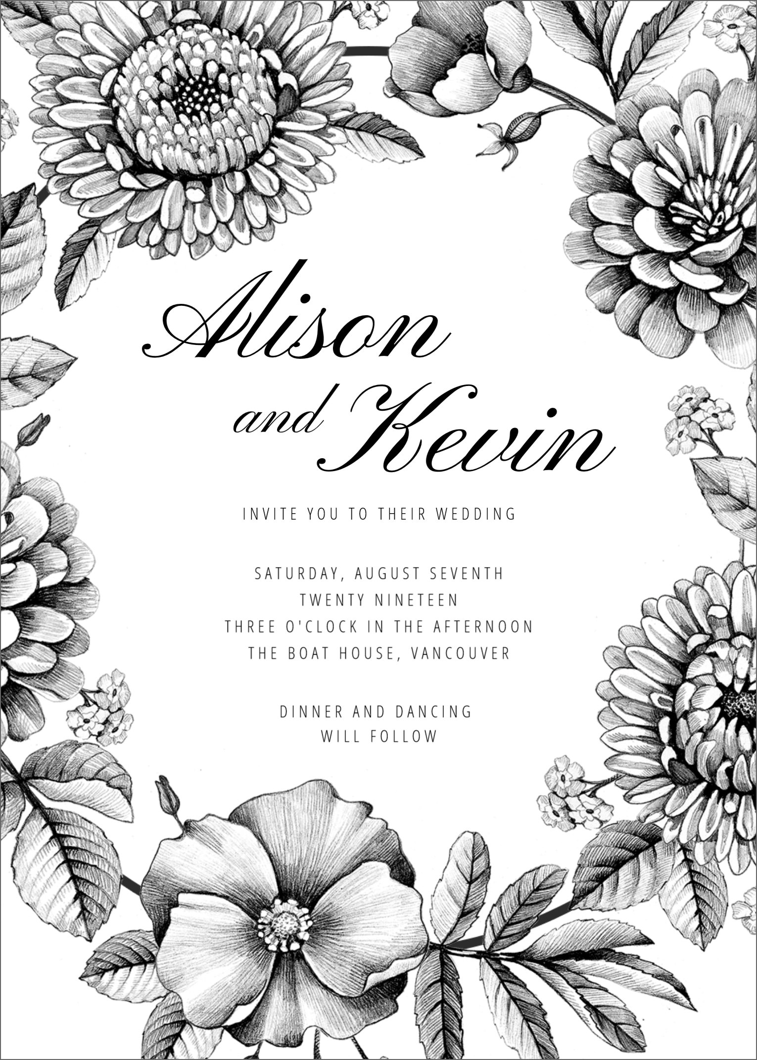 Blank Wedding Invitation Card Template