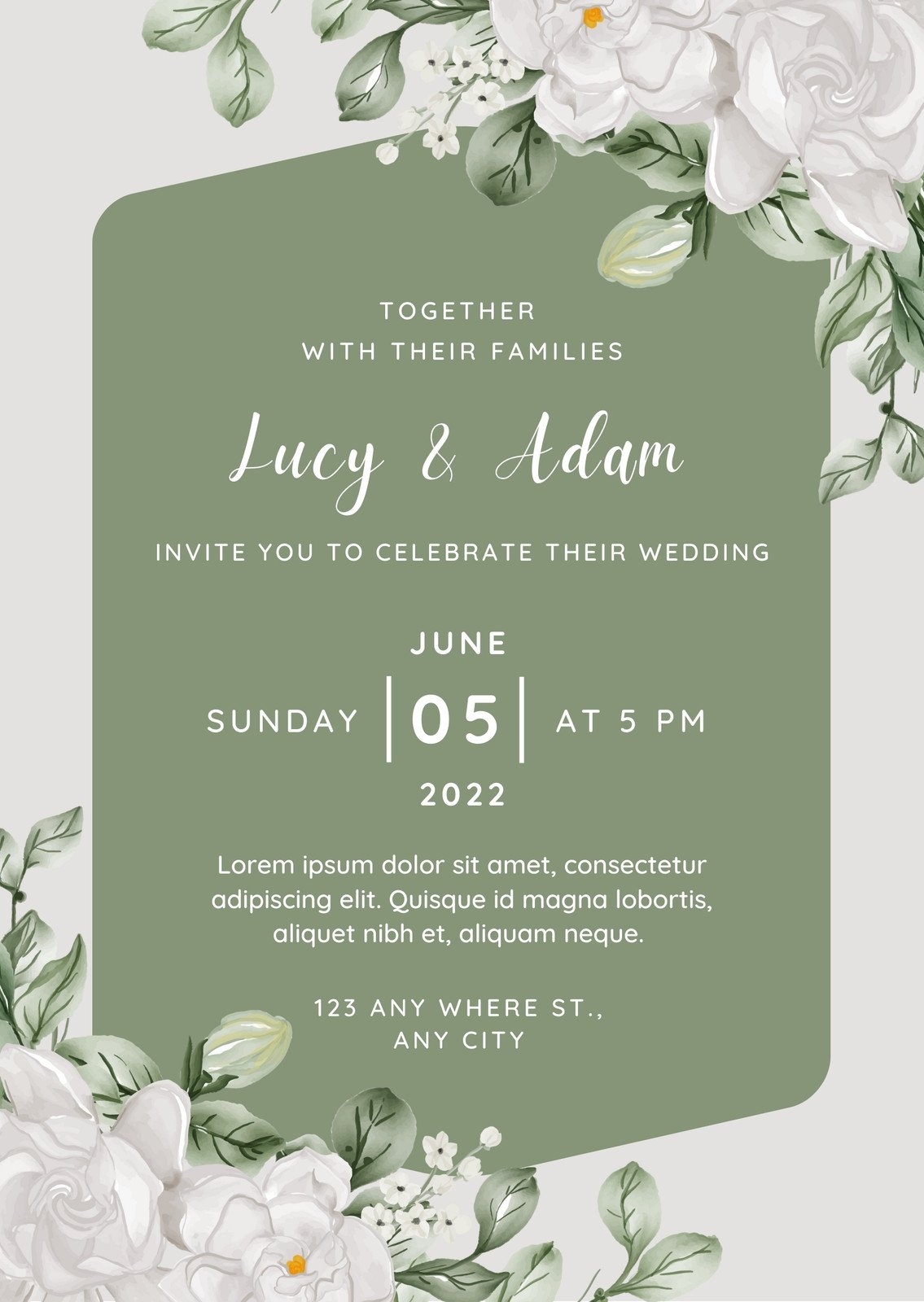Blank Wedding Invitation