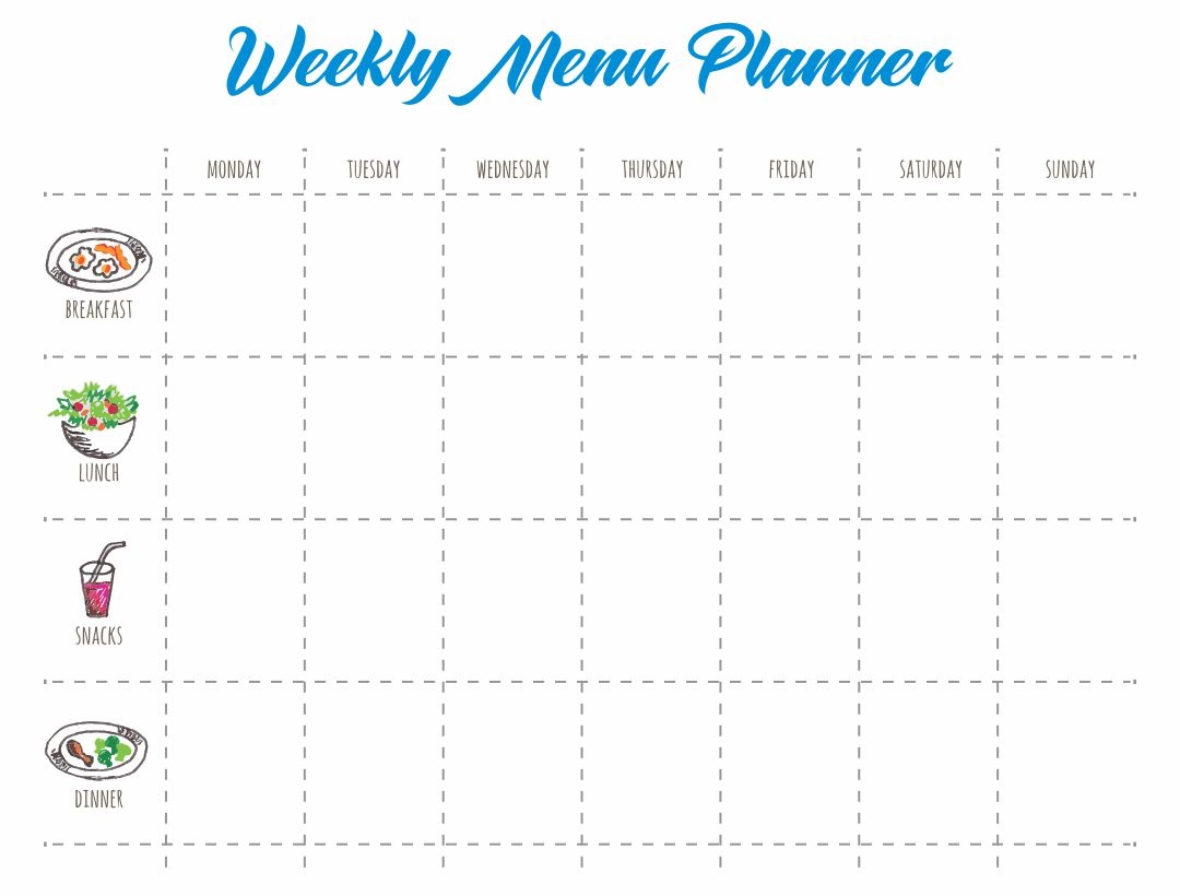 Blank Weekly Menu Templates 10 Free PDF Printables Printablee