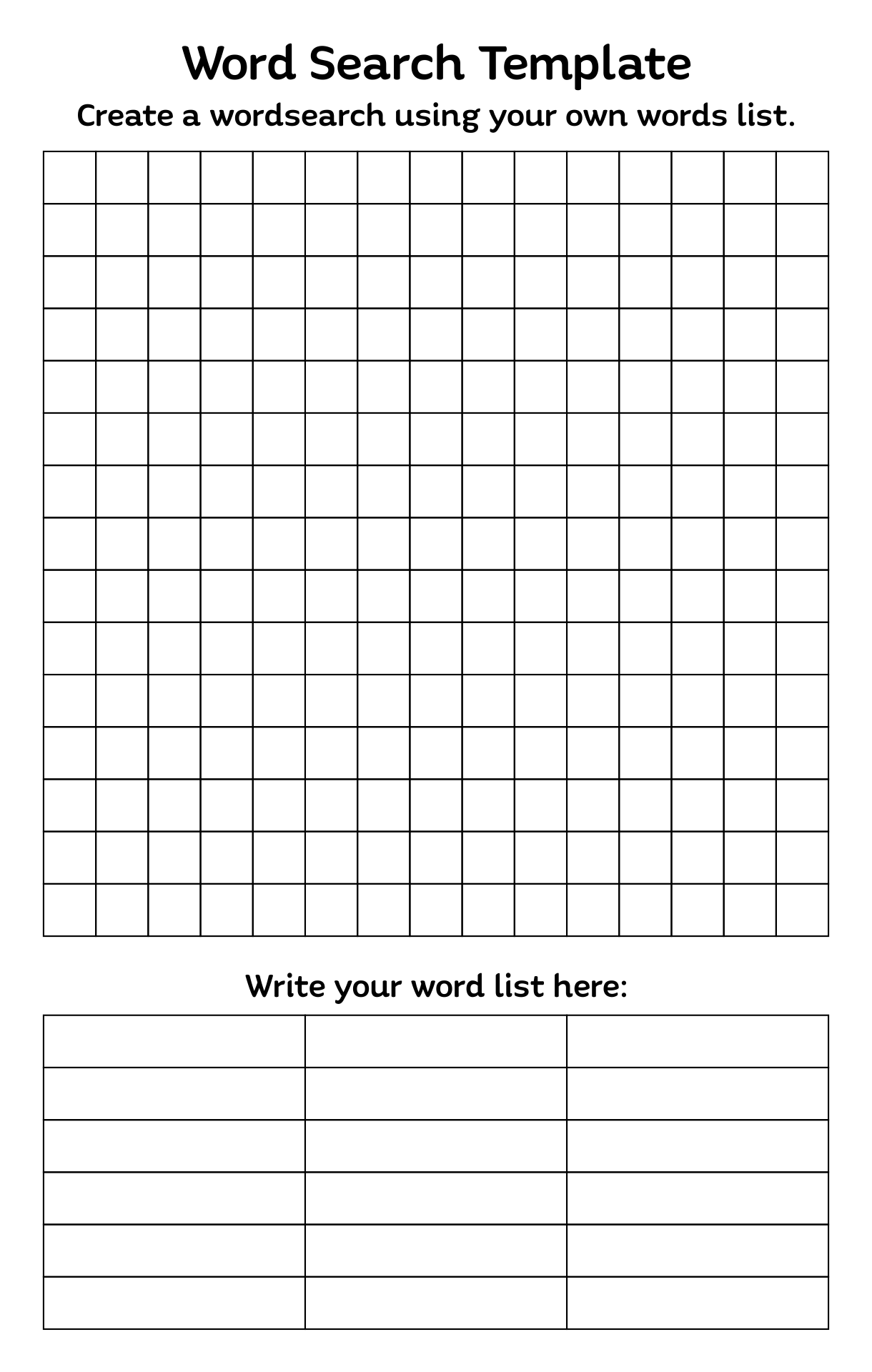 Blank Word Search Puzzles 16 Free PDF Printables Printablee Free