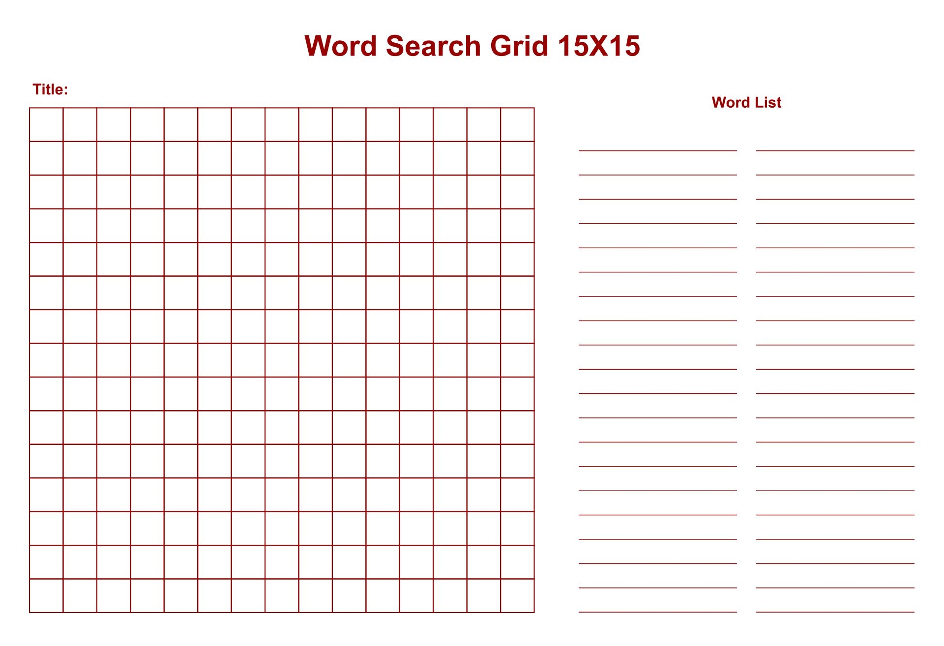 Blank Word Search Template Free CC Alcala Norte
