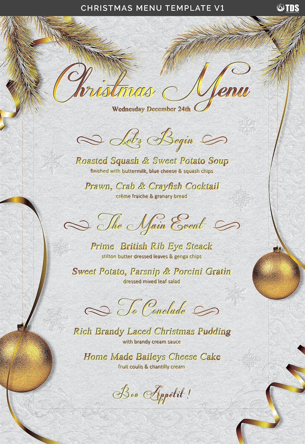 Blank Xmas Menu Templates Social Media Template