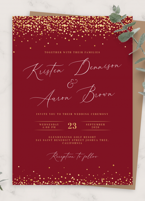 Blue And Gold Invitation Template Free