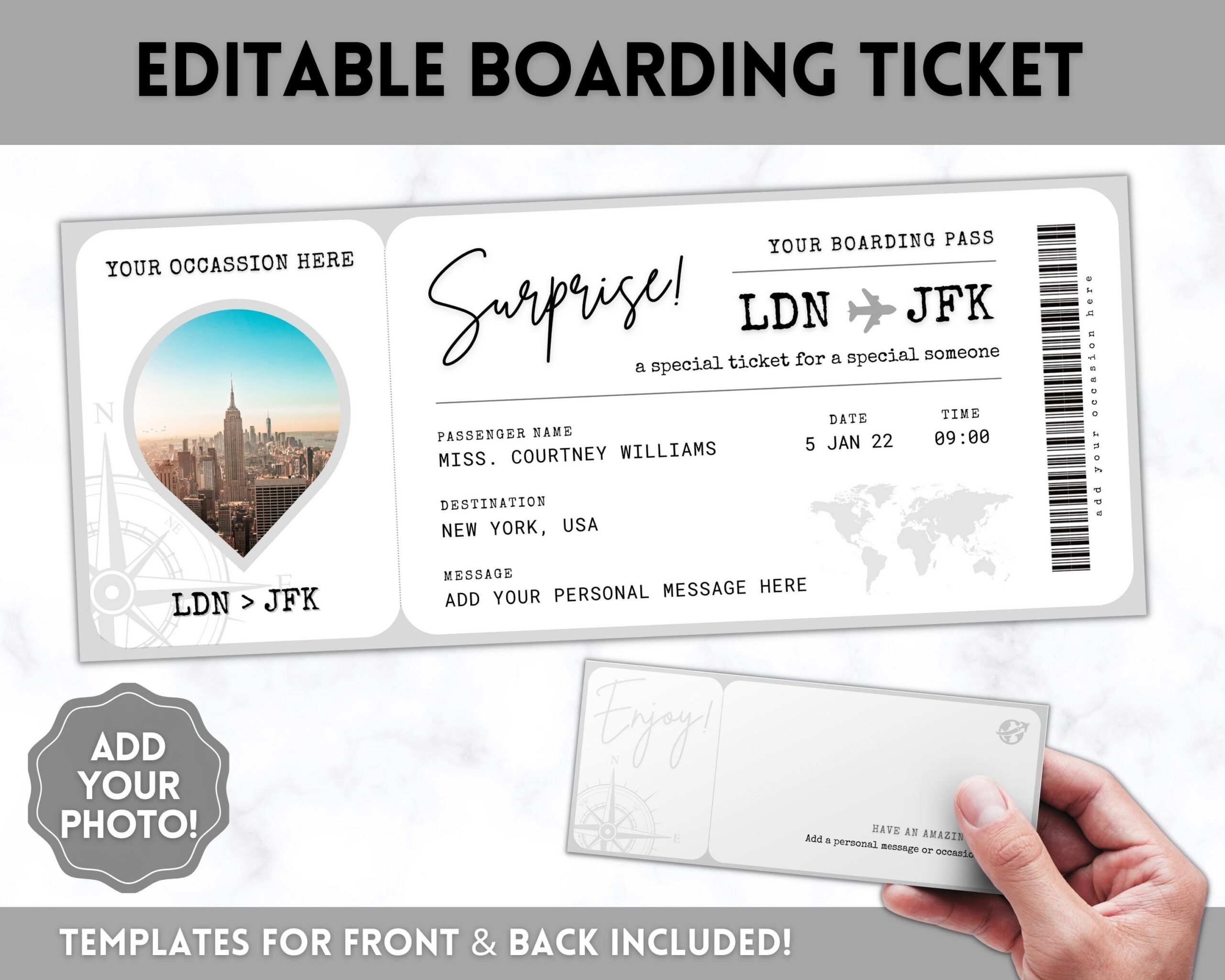 Boarding Pass Blank Templates