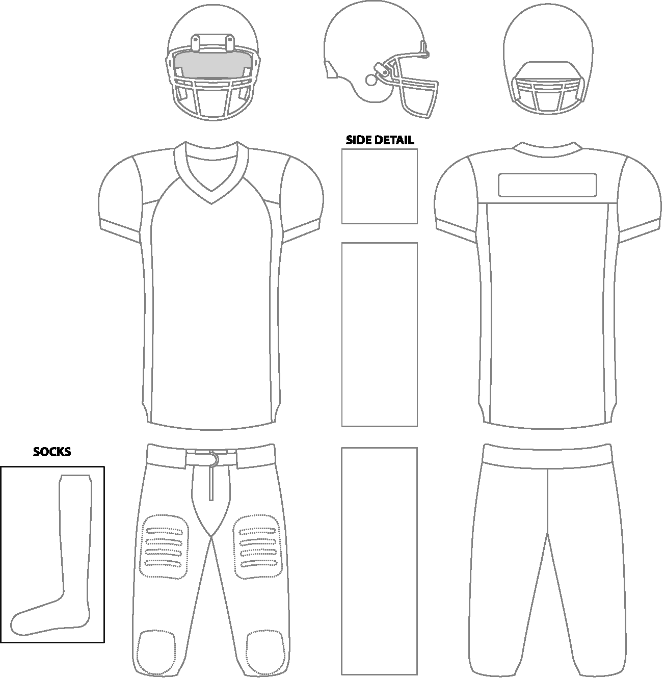 Blank Football Uniform Templates