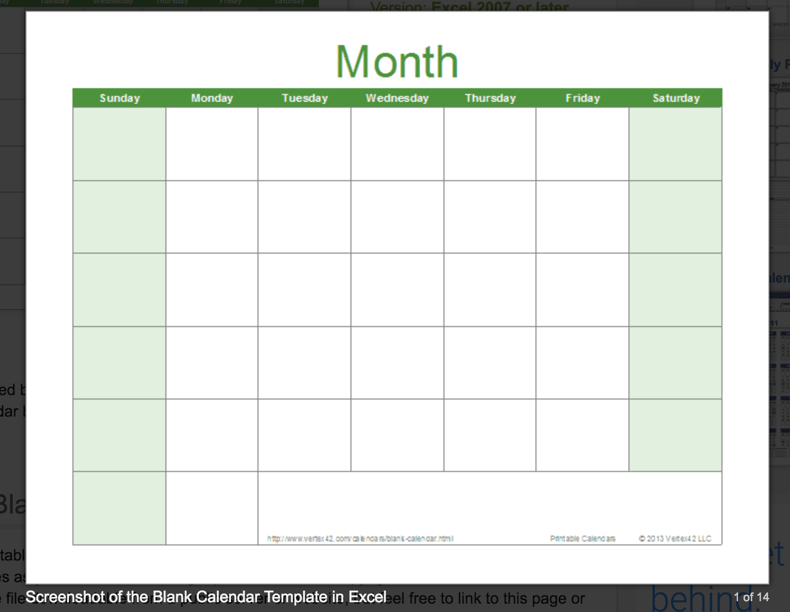 Calendar Empty Template Farra Sara Ann
