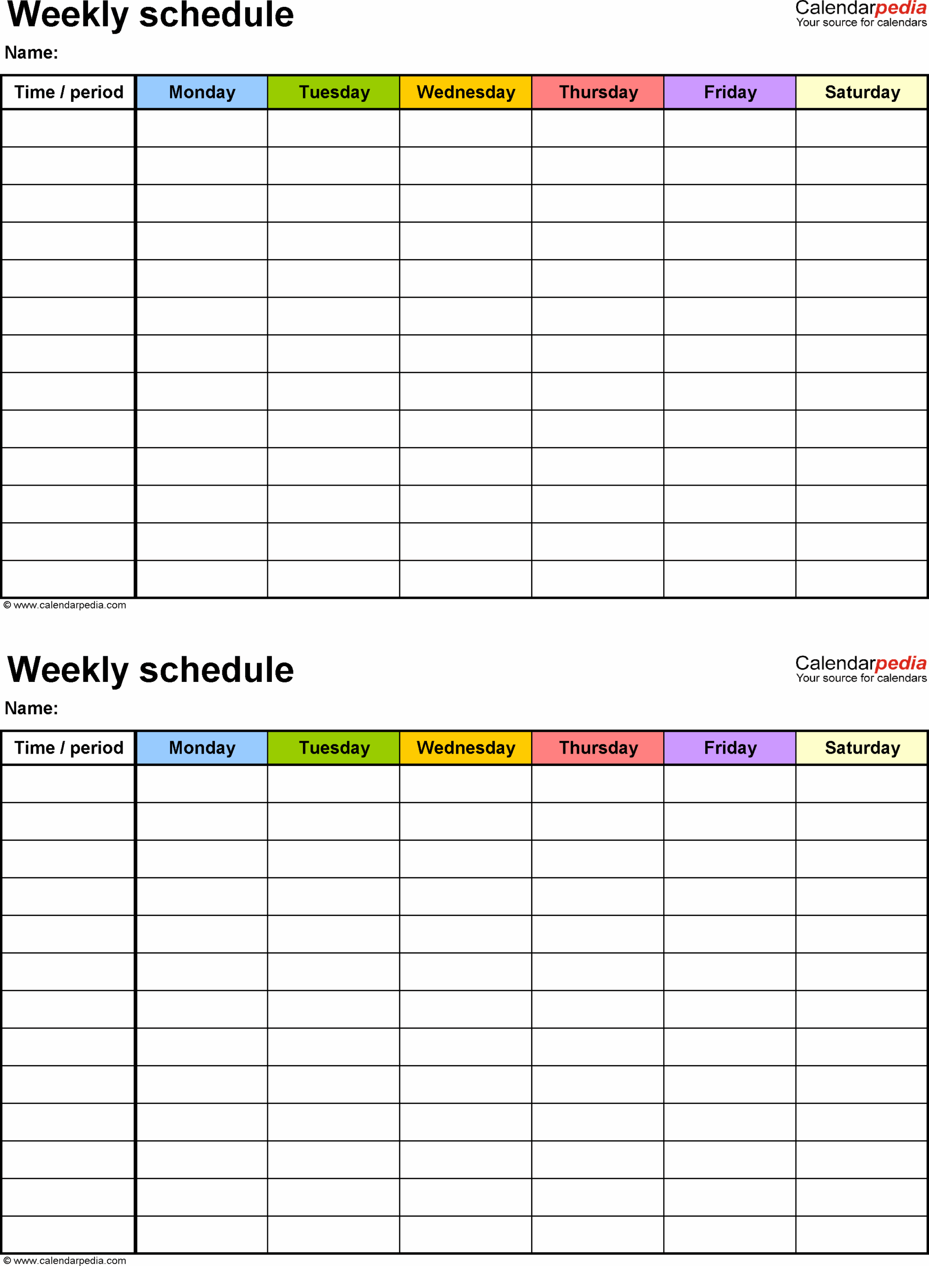Calendar Program Schedule Calendar Week Schedule School Schedule