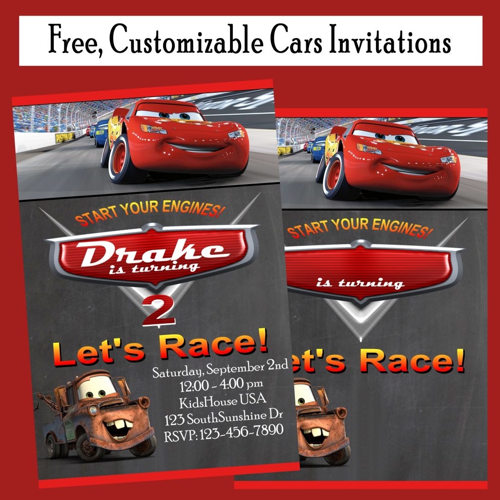 Blank Cars Birthday Invitation Templates