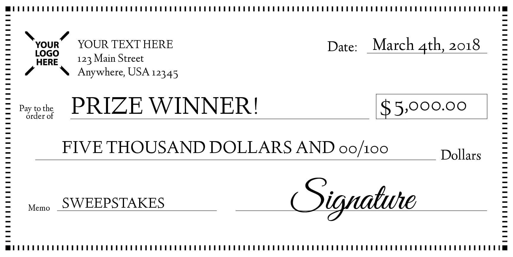 Ceremonial Check Template