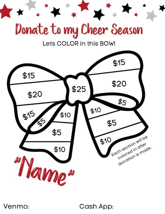 Cheerleading Fundraiser Color In Hair Bow Etsy Cheerleading