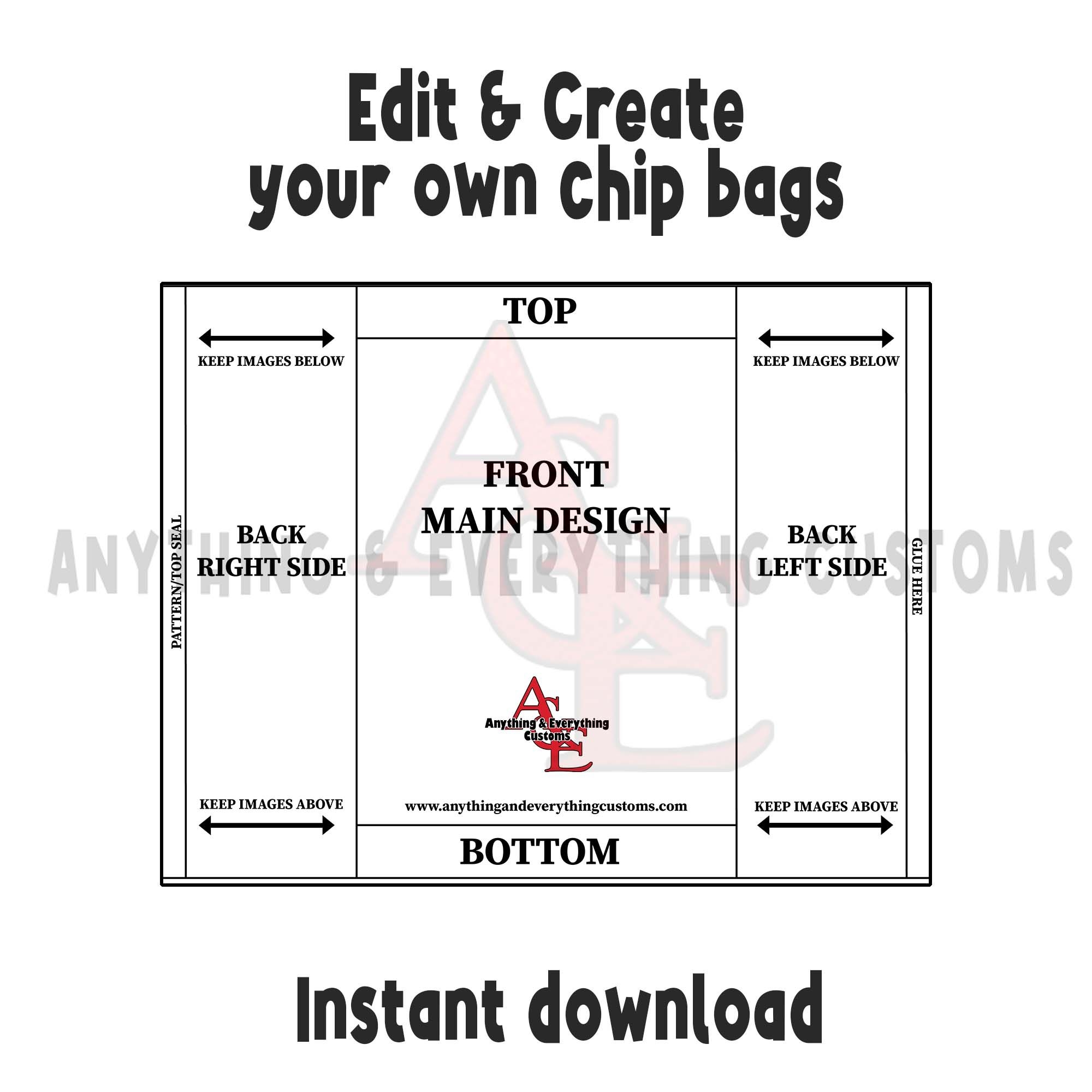 Downloadable Blank Chip Bag Templates