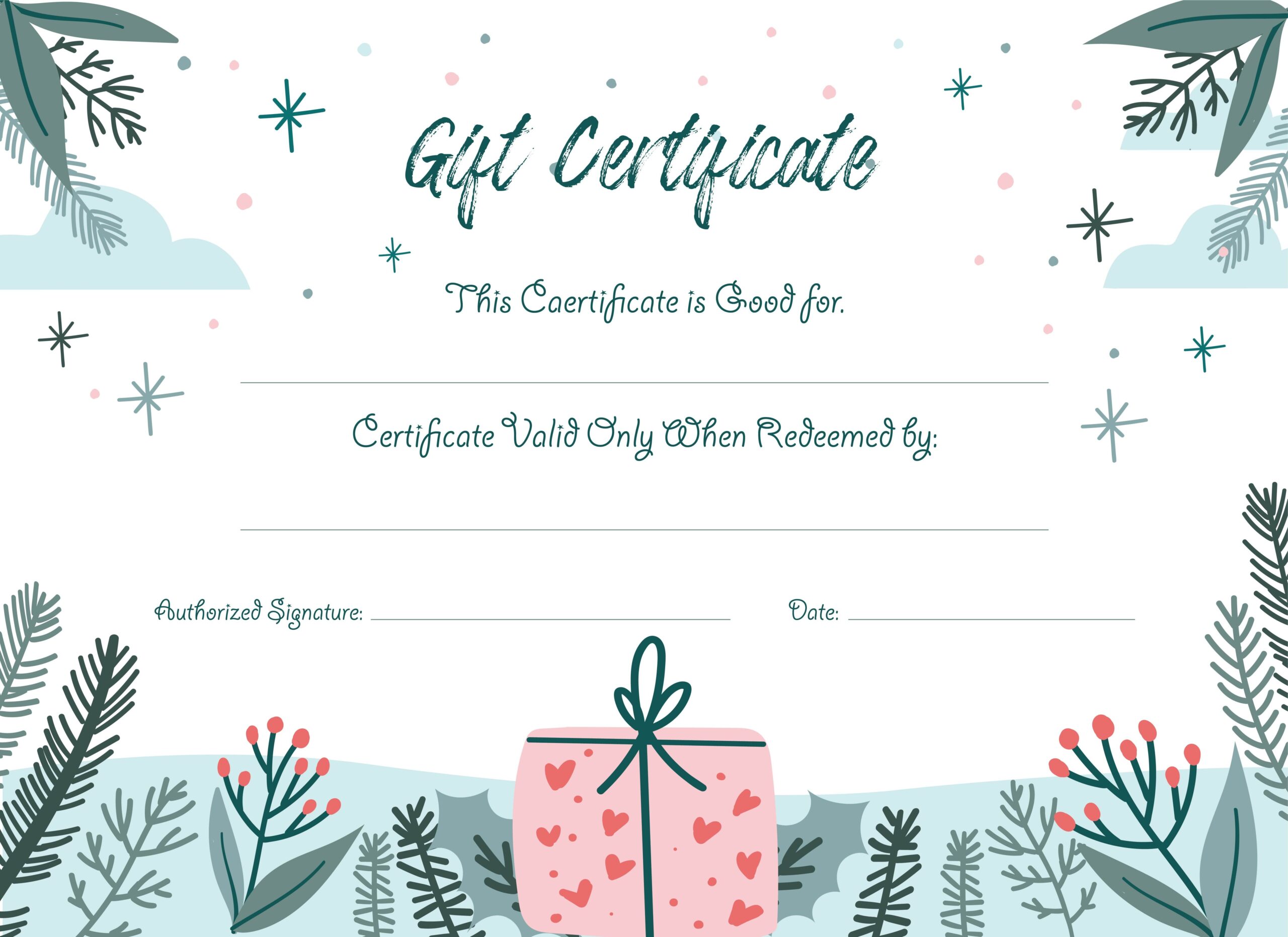 Christmas Gift Certificate Templates 10 Free PDF Printables Printablee
