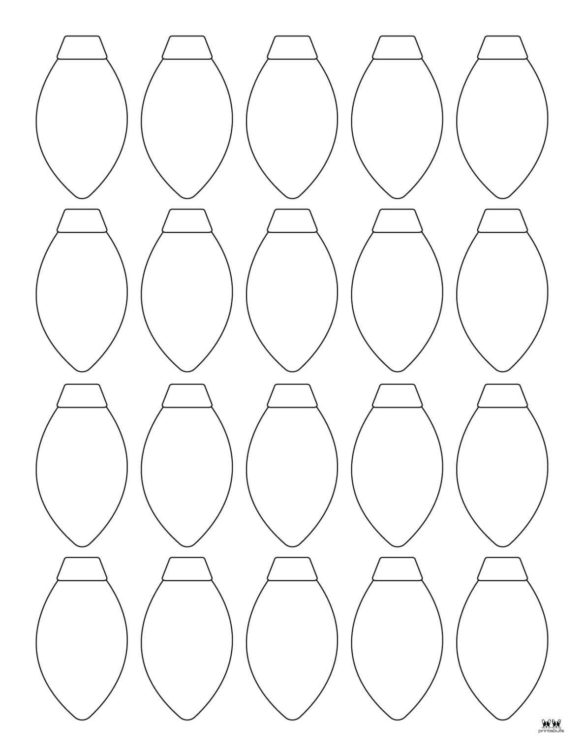 Blank Christmas Light Bulb Templates