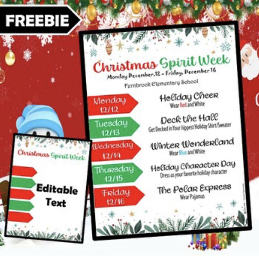 Christmas Spirit Week Ideas