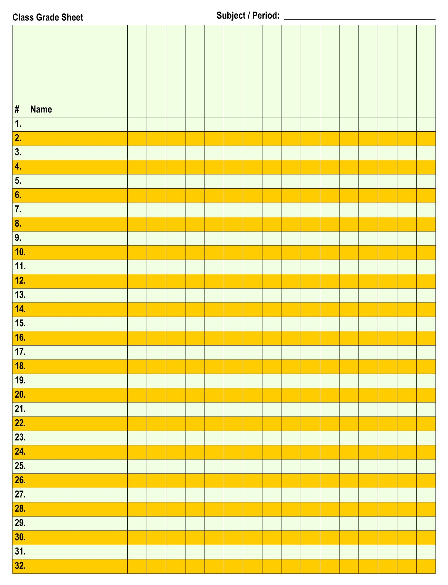 Class List Blank 10 Free PDF Printables Printablee