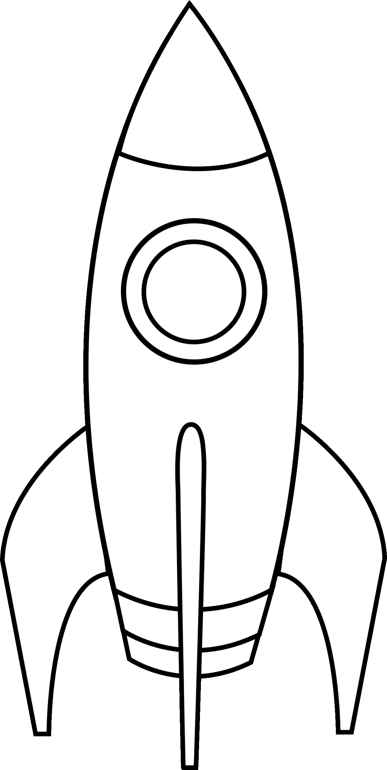 Colorable Rocket Line Art Free Clip Art