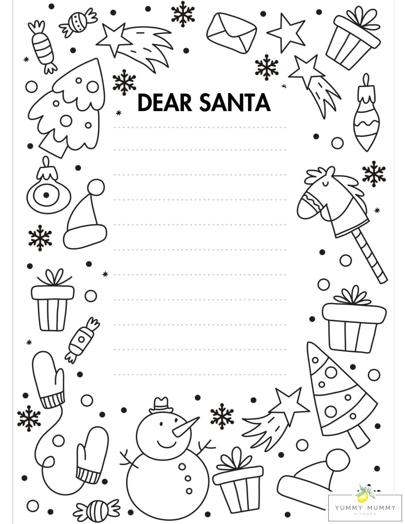 Coloring Santa Letter Template Coloring Pages