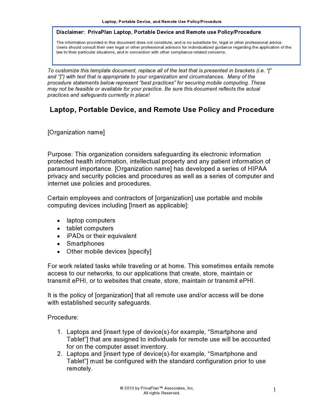 Blank Policy And Procedure Templates