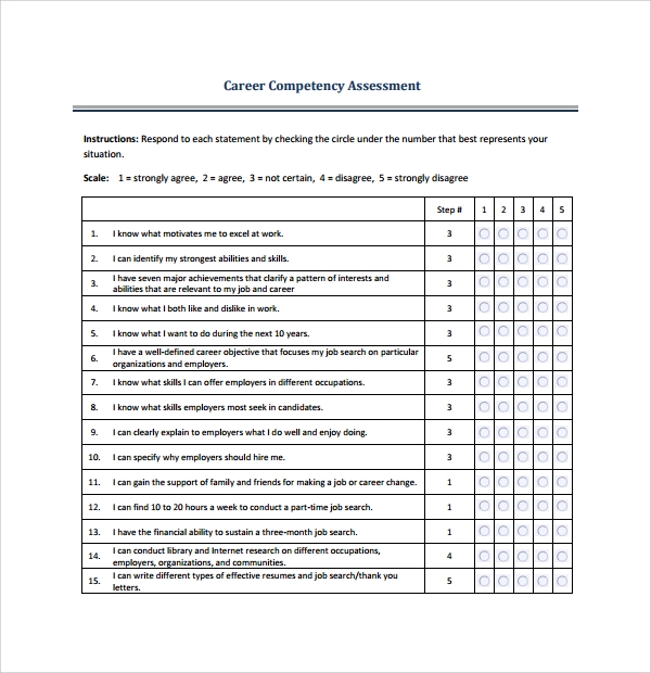 Competency Evaluation Template