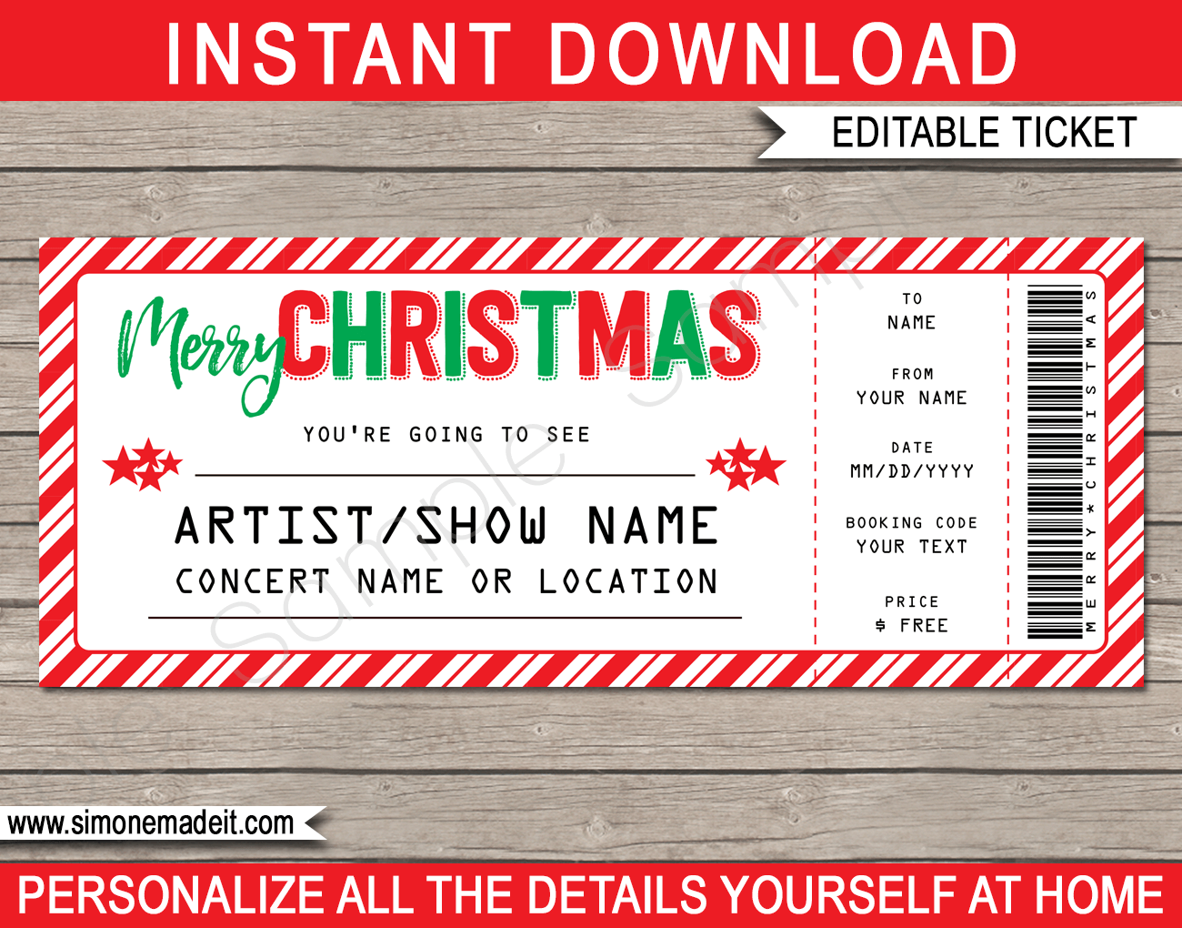 Concert Tickets Free Printable