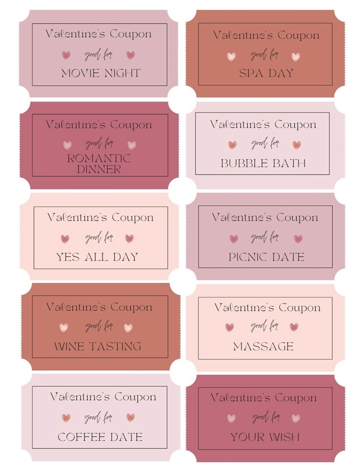 Boyfriend Blank Coupon Templates