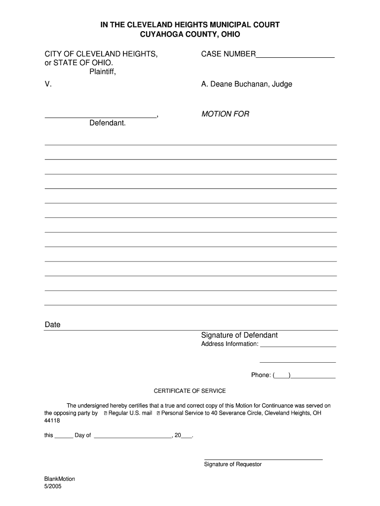Court Motion Template