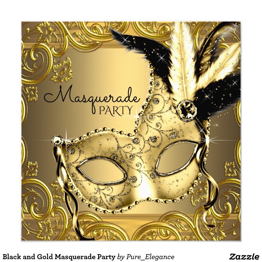 Blank Masquerade Ball Invitation Templates
