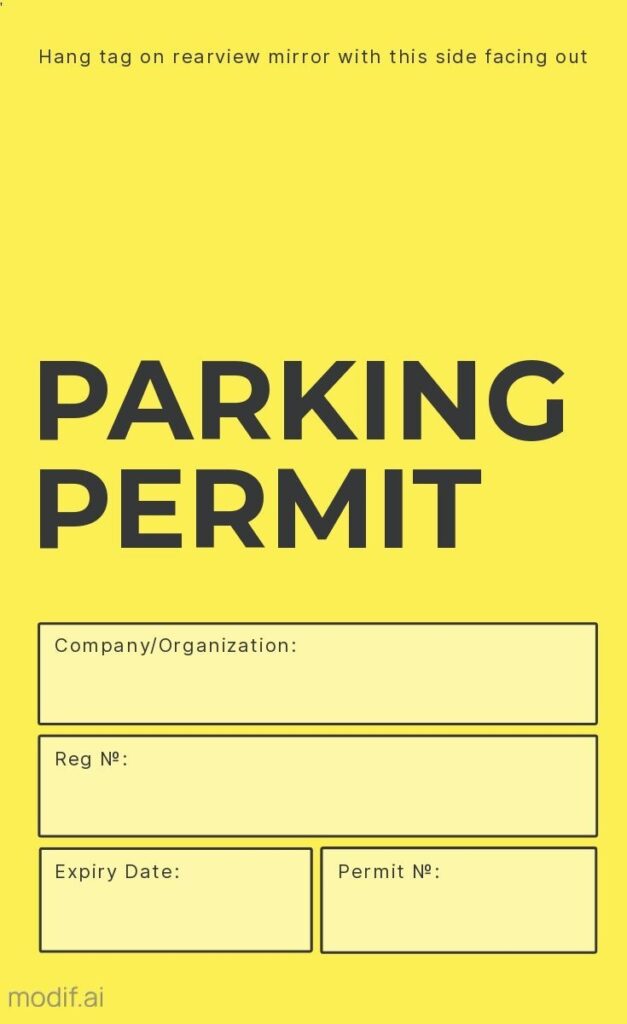Create Your Own Parking Permit Design Template